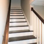 Beautifully finished stairs in basement addition