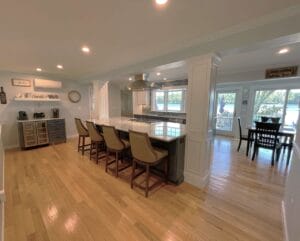 Remodeled kitchen with bar - in law apartment additions atkinson nh